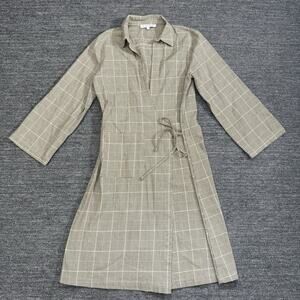 Selva Negra Dress Women 6 Brown Tweed Wrap Academia Preppy Preppy Plaid USA